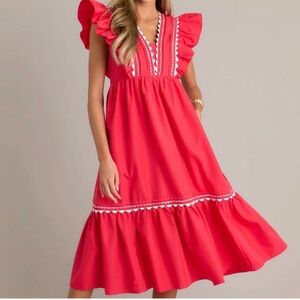 Entro Midi Dress with Ruffle Details size small